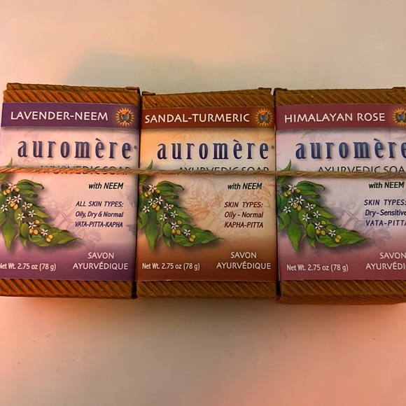 2/$20 Auromere (3) Pack of Soap Vegan and Paraben Free - Picture 2 of 3